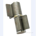 Welded rotating hinge with two open wings
